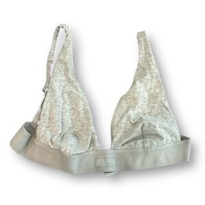 SKIMS Cotton Plunge Bralette Gray Size L NWOT